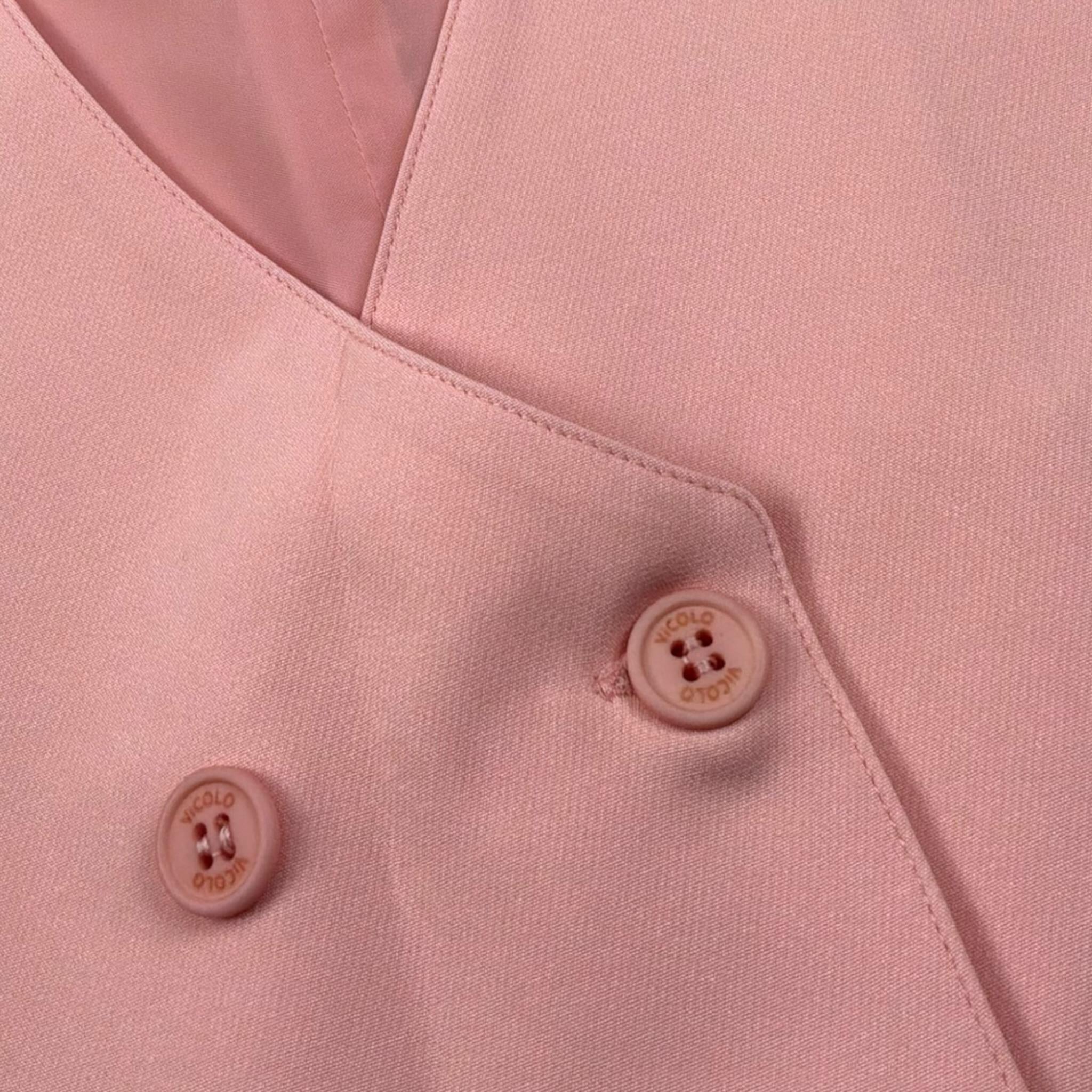 Vicolo Gilet Tinta Unita con Bottoni per Bambina 3146B00090 ROSA VICOLO 