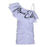 Marc Ellis Abito Monospalla Tinta Unita con Logo per Bambina JMJDR01239XX BIANCO MARC ELLIS 