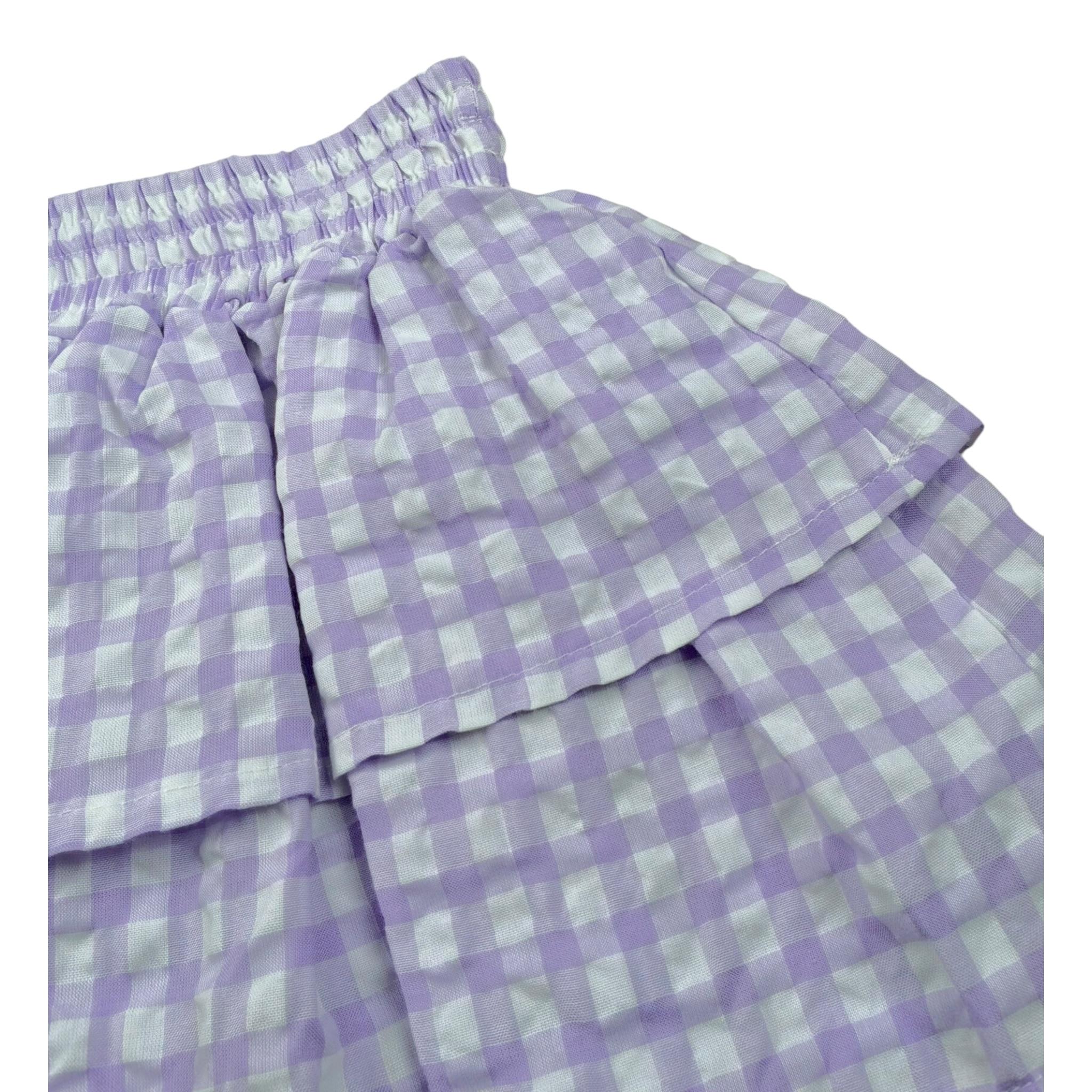 Magil Gonna Bicolore con Fantasia A Quadri per Bambina HN24134 BIANCO/LILLA MAGIL 