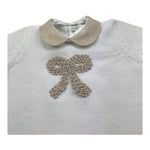 Colibri Pagliaccetto Tinta Unita con Ricami E Colletto In Contrasto per Neonata 6911 BIANCO COLIBRI 