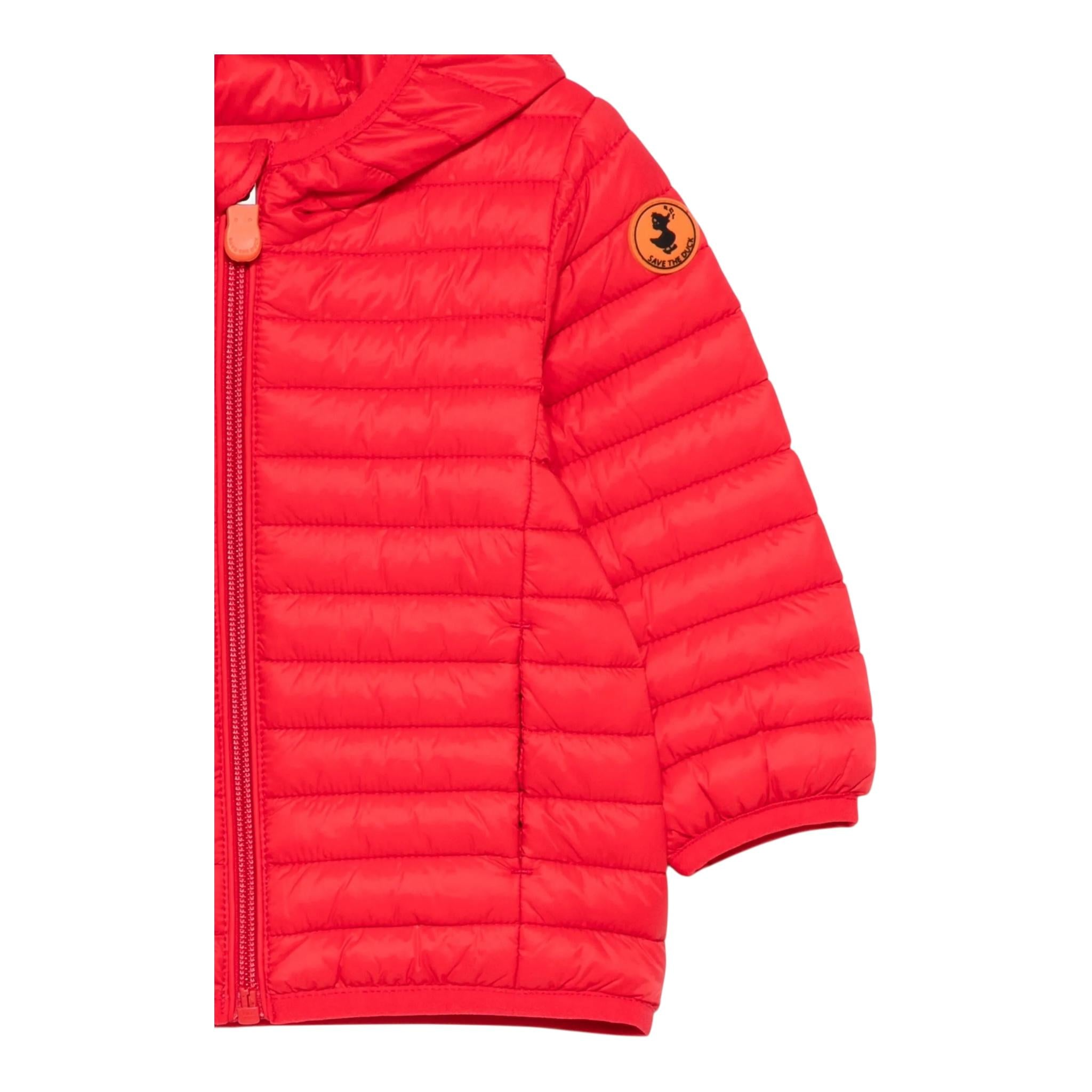 Save The Duck Giubbino Tinta Unita con Zip E Cappuccio per Neonato I30003X ROSSO SAVE THE DUCK 
