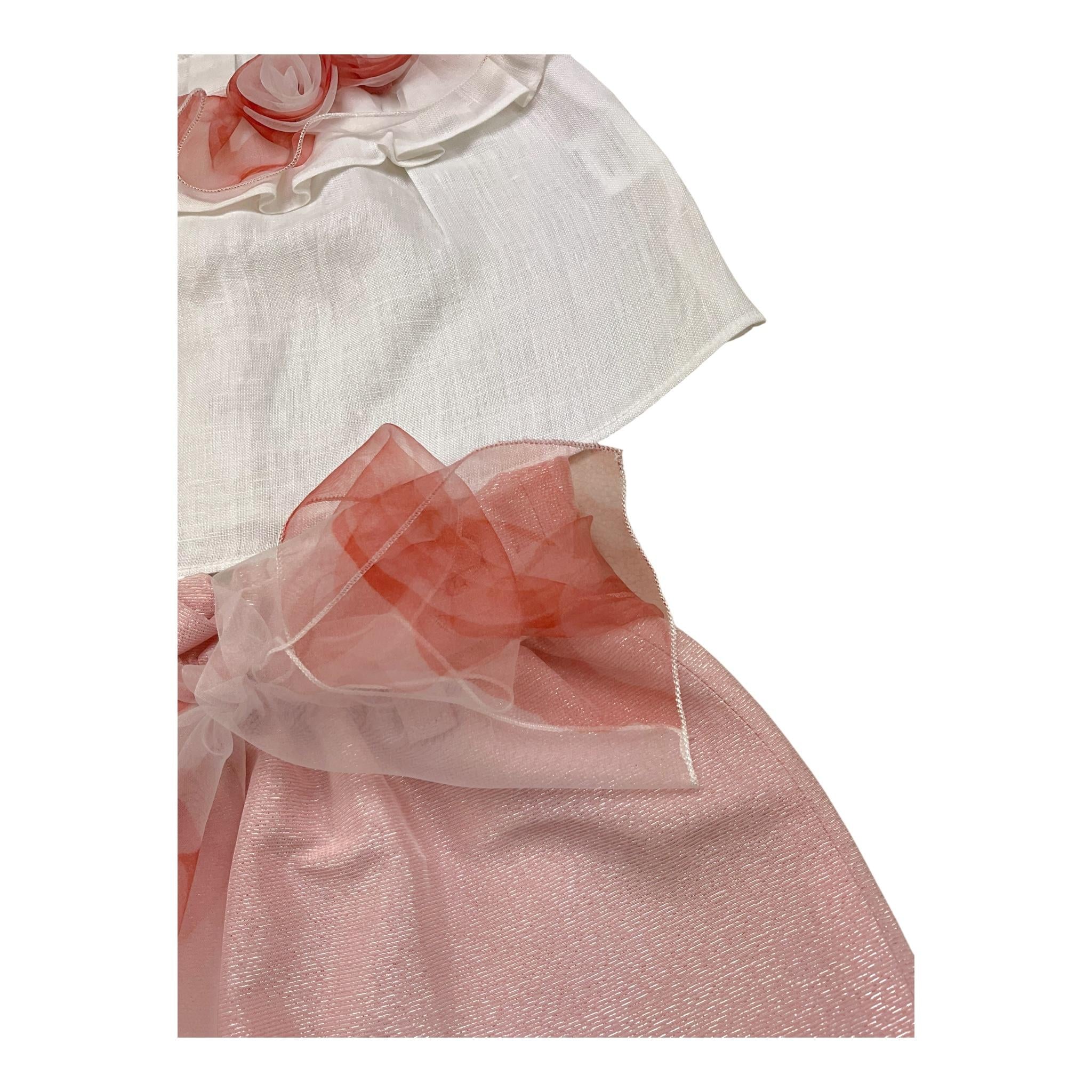 La Sartoria Dei Piccoli Completo 2 Pezzi Camicia-Shorts per Neonata LPC3101 BIANCO/ROSA LA SARTORIA DEI PICCOLI 