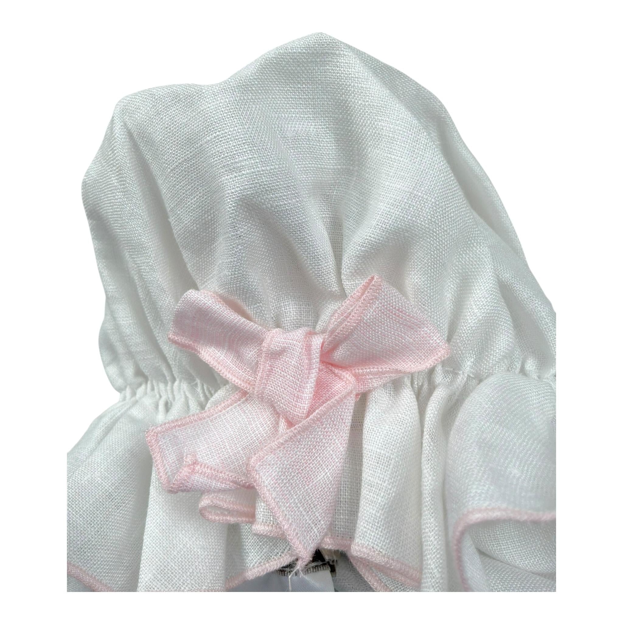 La Stupenderia Cappello Tinta Unita con Fiocco per Neonata TBCP54 BIANCO LA STUPENDERIA 