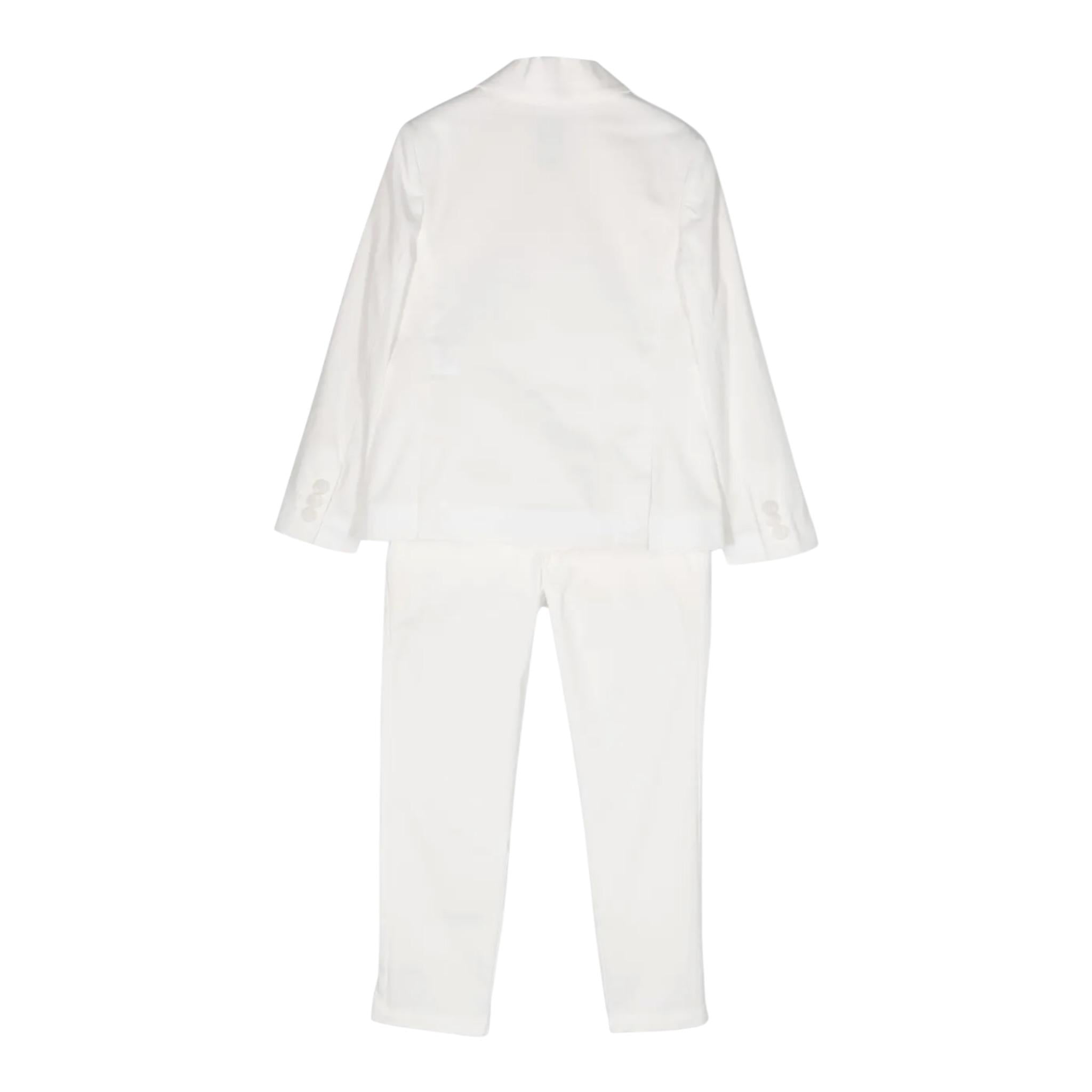 Fay Completo 2 Pezzi Giacca-Pantalone Tinta Unita per Bambino FU3P40 BIANCO FAY 