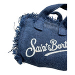 Saint Barth Ciondolo Mini Borsa Tinta Unita con Logo per Bambina KEY BLU SAINT BARTH 