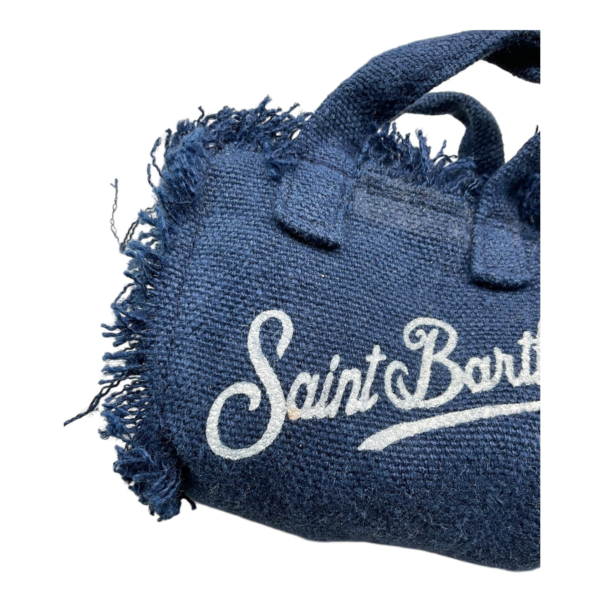 Saint Barth Ciondolo Mini Borsa Tinta Unita con Logo per Bambina KEY BLU SAINT BARTH 