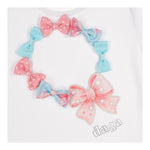 Daga Collection Completo Shorts-T-Shirt Tinta Unita con Applicazioni Fiocchi per Bambina M10071 BIANCO DAGA COLLECTION 