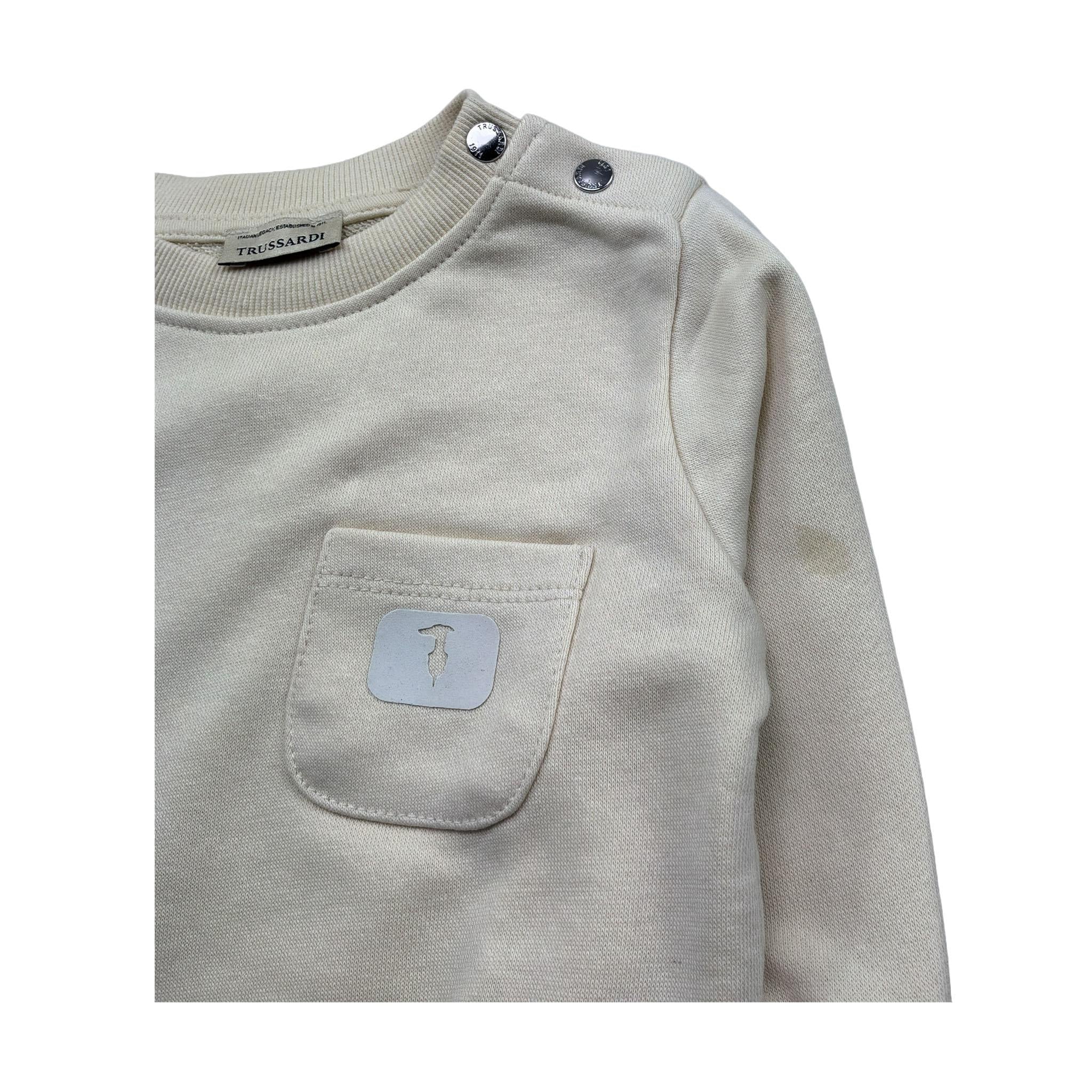 Trussardi Felpa Chiusa Girocollo Tinta Unita con Taschino per Neonato TIP26043FE BEIGE TRUSSARDI 