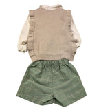 BARCELLINO completo 3 pezzi gilet-camicia-short Beige per Neonata 116214 BEIGE BARCELLINO 