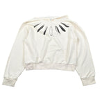 Marcelo Burlon Felpa tinta unita con Cappuccio E Stampa Panna per Bambino CBBB001F23 PANNA MARCELO BURLON 