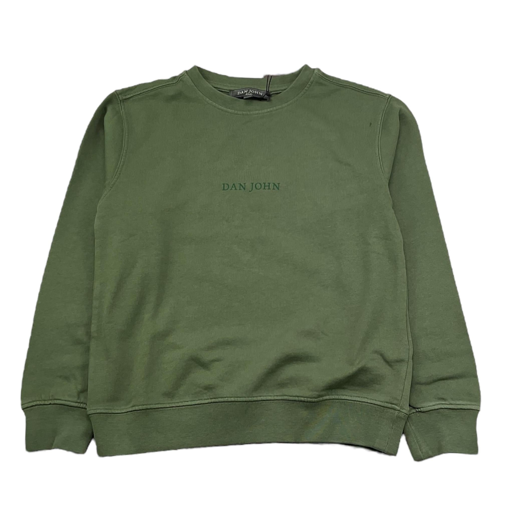 Dan John Felpa Chiusa Girocollo Tinta Unita con Logo per Bambino MFD5101J VERDE DAN JOHN 