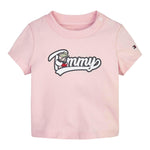 Tommy Hilfiger T-Shirt Girocollo Tina Unita con Stampa per Neonata KB0KB01623 ROSA TOMMY HILFIGER 