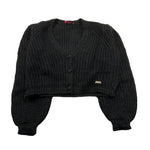 LIU JO cardigan tinta unita Nero per Bambina GF3238 NERO LIU JO 