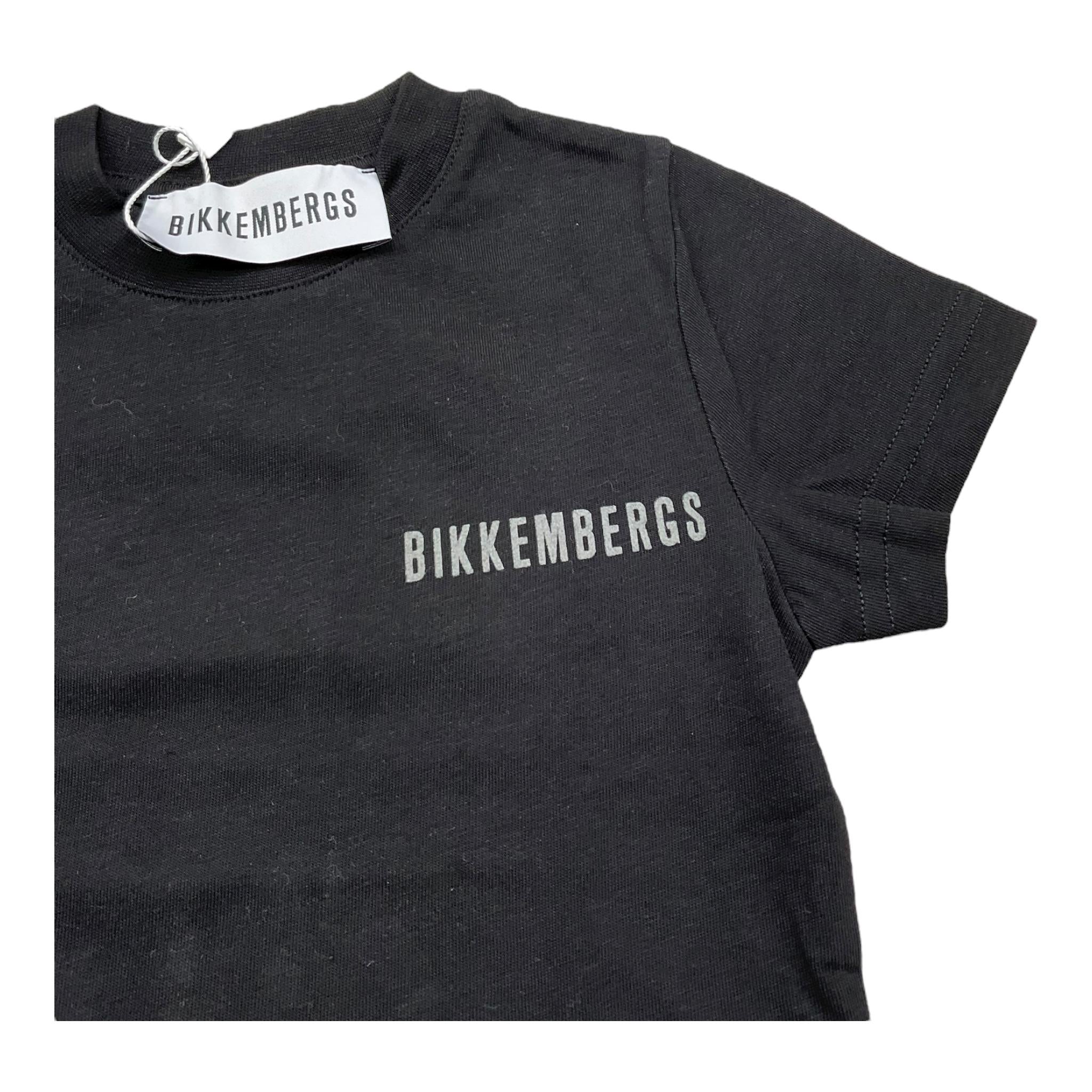 Bikkembergs T-Shirt Girocollo Tinta Unita con Logo per Neonato BK1602NX NERO BiKKEMBERGS 