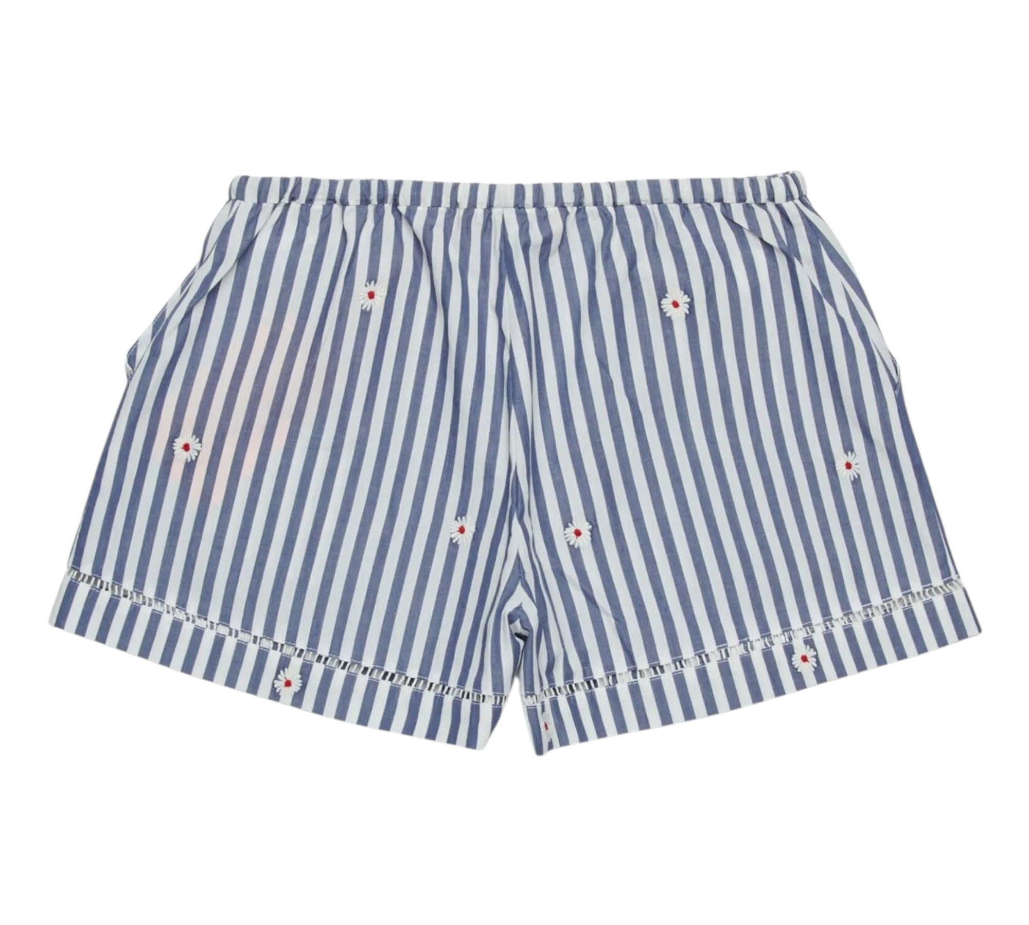 Max&Co. Short Tinta Unita con Fantasia A Righe per Bambina MX0121X BIANCO/BLU MAX&Co. 