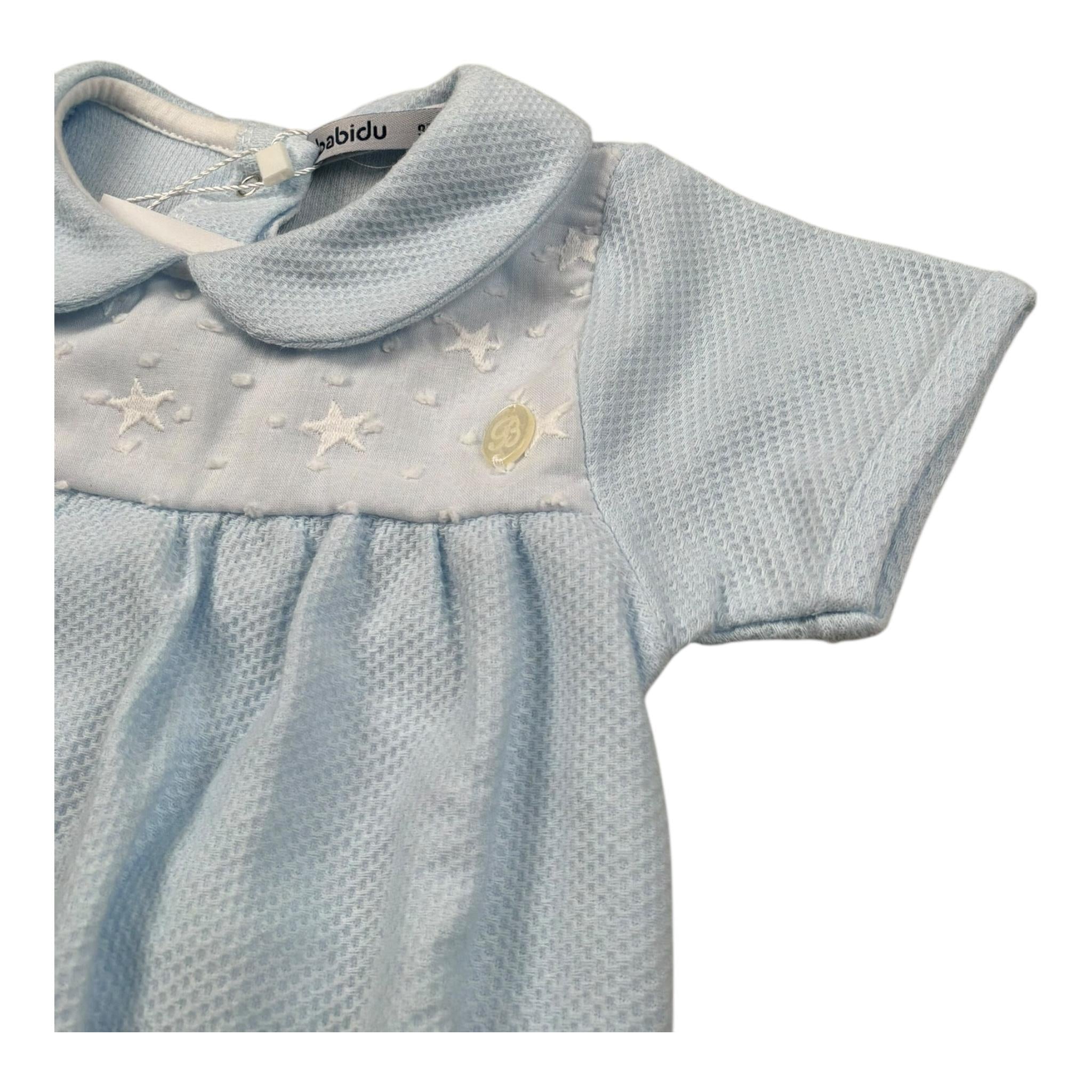 Babidu Pagliaccetto Mezza Manica Tinta Unita per Neonato 31330 AZZURRO BABIDU 