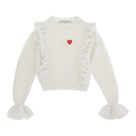 PHILOSOPHY maglia tinta unita con balze e stampa Bianco per Bambina PFMA035 BIANCO PHILOSOPHY 