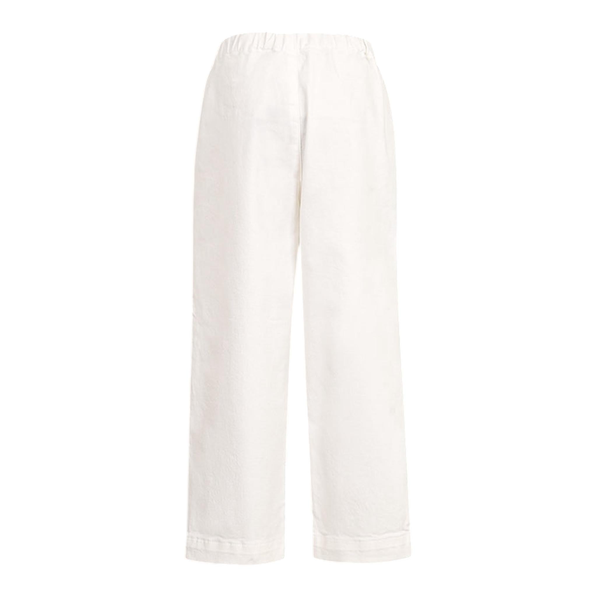Dou Dou Pantalone Tinta Unita con Logo per Bambina DW6P71X PANNA DOU DOU 