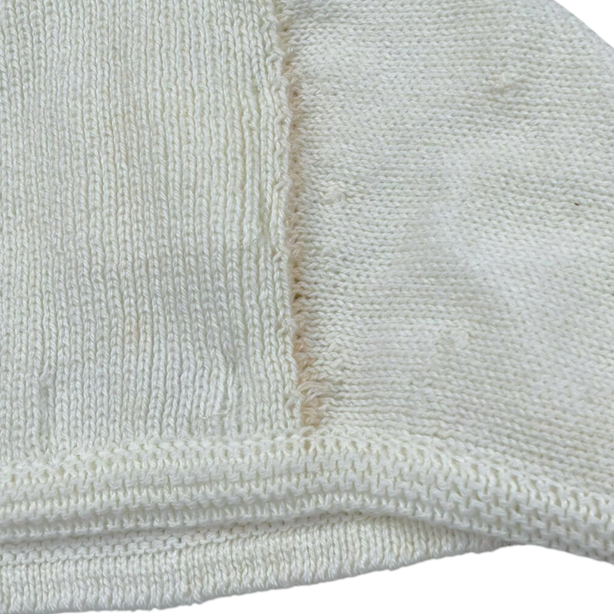 Foque Cappello Tinta Unita con Ricami per Neonato IEIEI PANNA FOQUE 