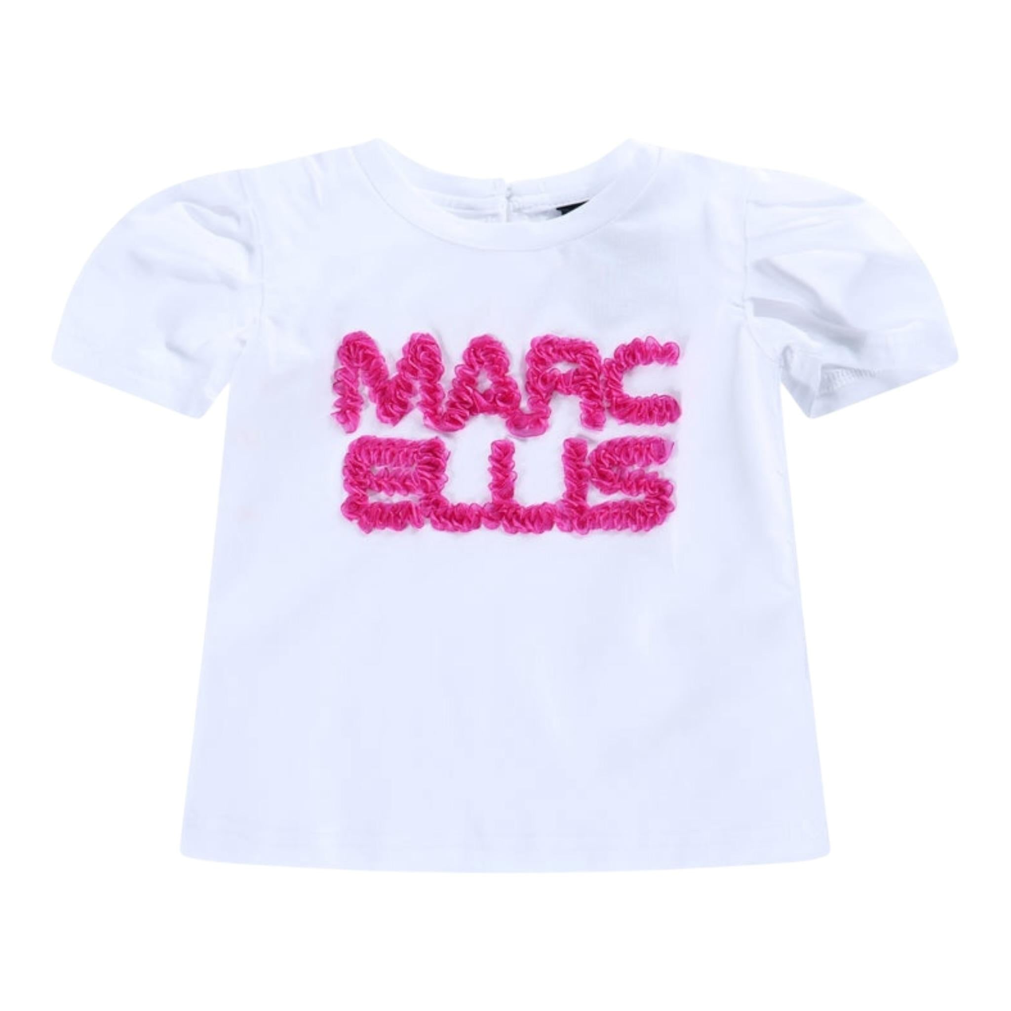 Marc Ellis T-Shirt Tinta Unita con Applicazioni per Neonata JMNTS16768 BIANCO MARC ELLIS 