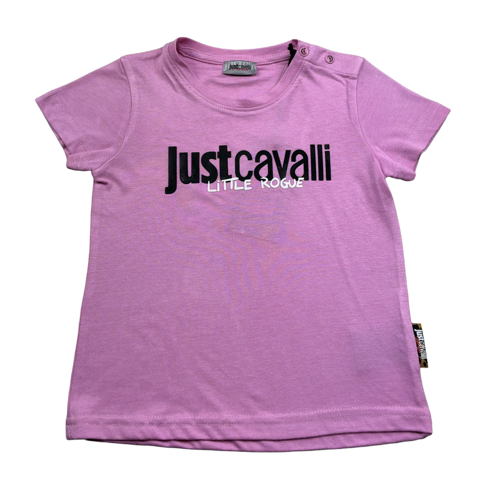 Just Cavalli T-Shirt Girocollo Tinta Unita con Logo per Neonata JIP26029TS ROSA JUST CAVALLI 