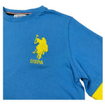 U.S. Polo Assn T-Shirt Girocollo Tinta Unita con Logo per Bambino US41554004 AZZURRO U.S. POLO ASSN 