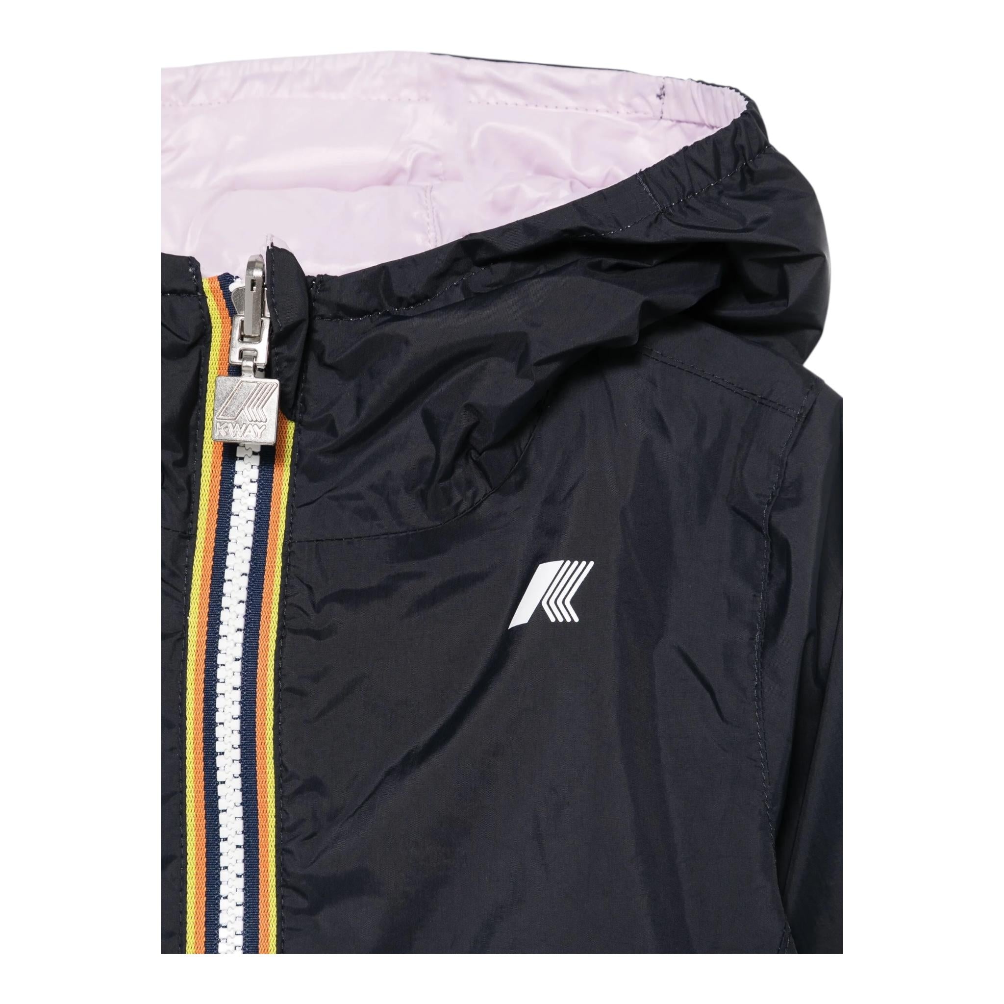 K-Way Giubbino Reversibile con Zip E Cappuccio per Bambina K61313WX BLU/ROSA K-WAY 