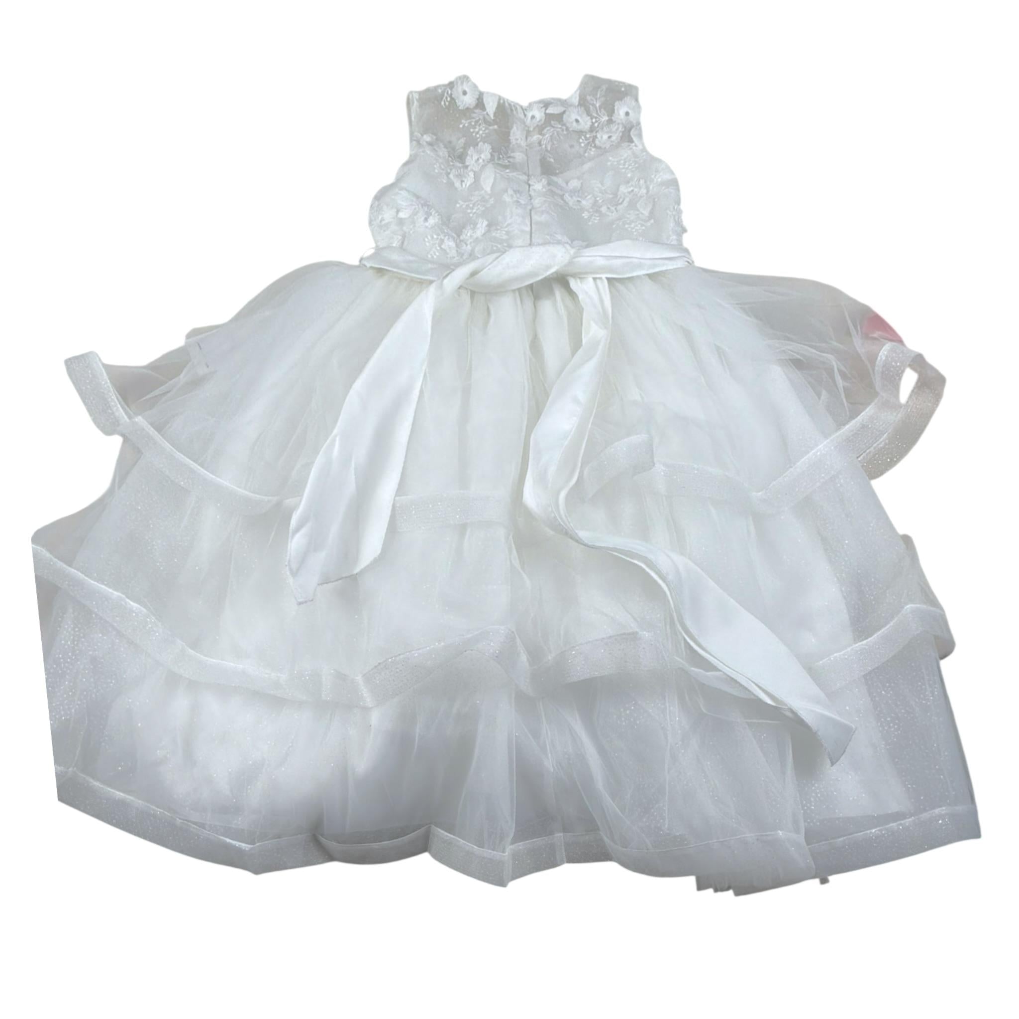 Bella Brilli Abito Cerimonia Girmanica Tinta Unita per Bambina 44 BIANCO BELLA BRILLI 