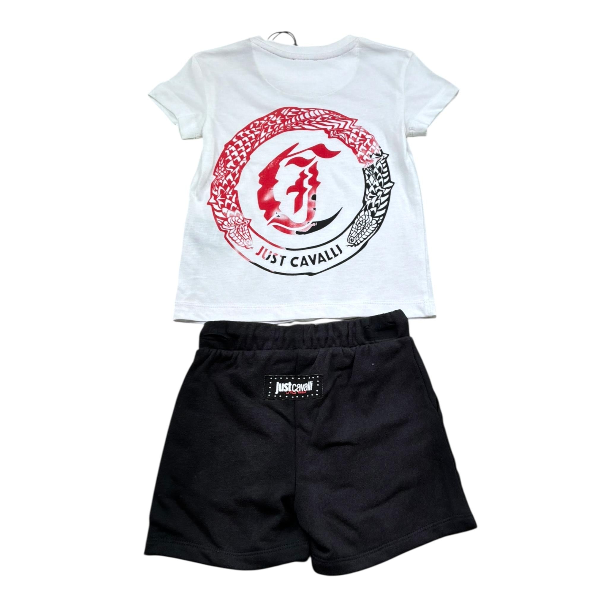 Just Cavalli Completo 2 Pezzi T-Shirt-Bermuda per Neonato JIP26059CJ BIANCO/NERO JUST CAVALLI 