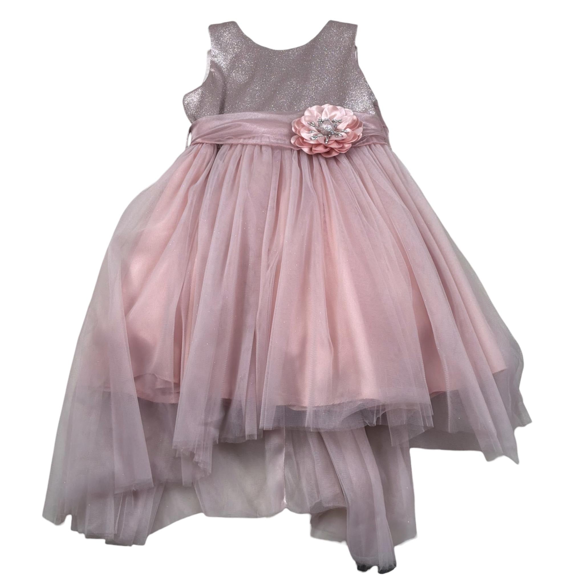 Bella Brilli Abito Cerimonia Giromanica tinta unita Rosa per Bambina BB702365 ROSA BELLA BRILLI 