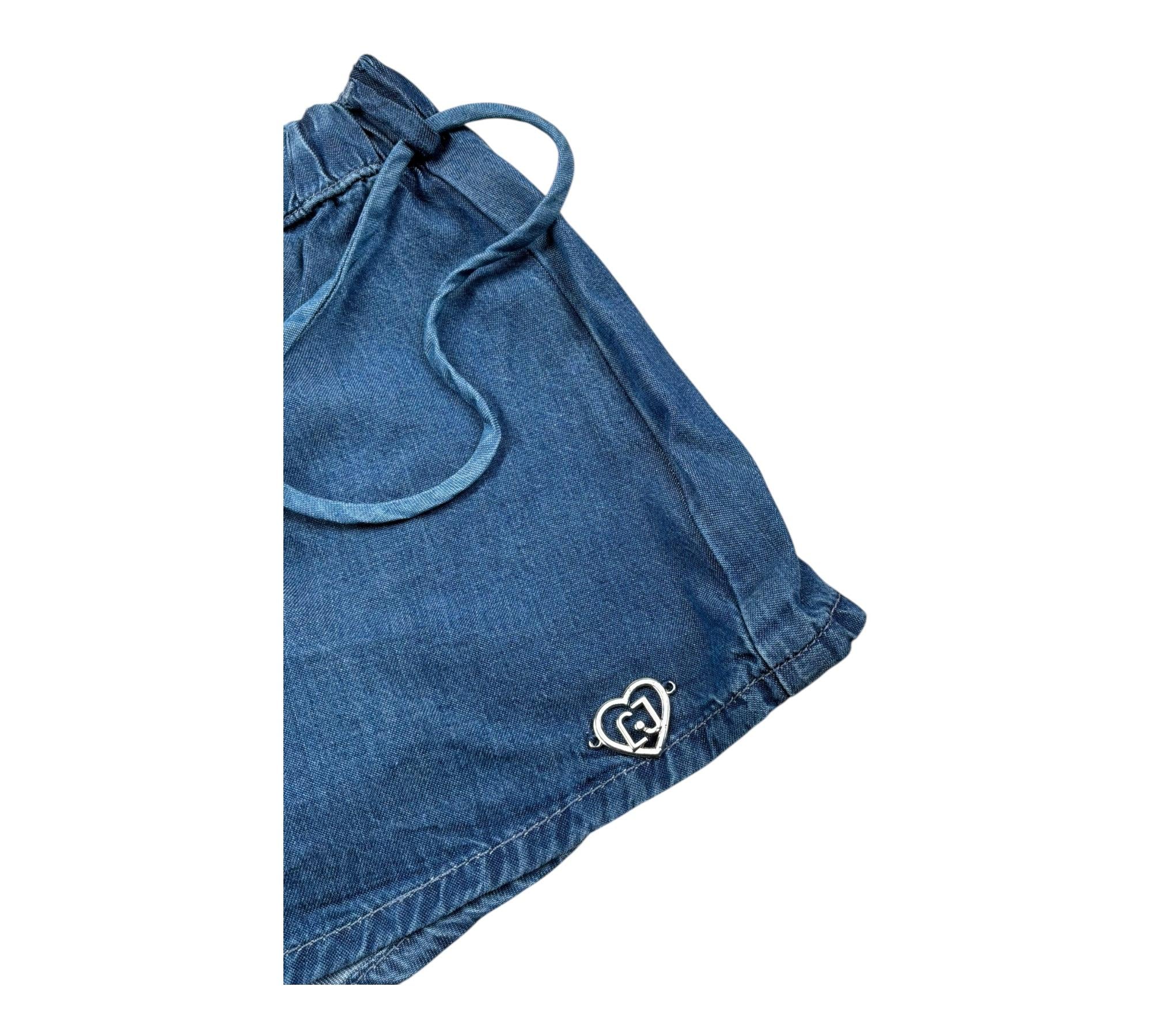 Liu Jo Short Tinta Unita In Denim per Bambina KA5123JX BLU LIU JO 