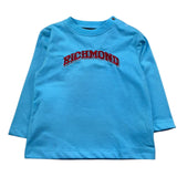 John Richmond Shirt Girocollo Tinta Unita con Stampa per Neonato RIP26130TS AZZURRO JOHN RICHMOND 