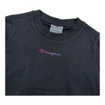 Champion Shirt Gircollo Tinta Unita con Logo per Bambina 404482 NERO CHAMPION 