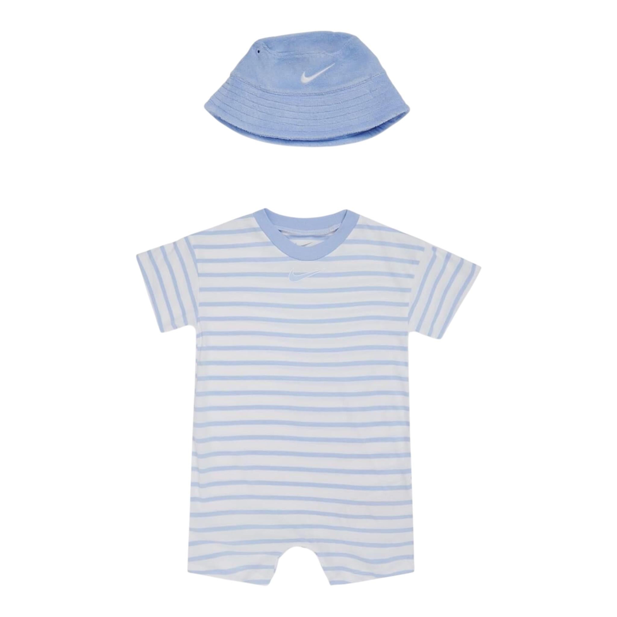 Nike Set 2 Pezzi Pagliaccetto-Cappello per Neonato 56N013 BIANCO NIKE 