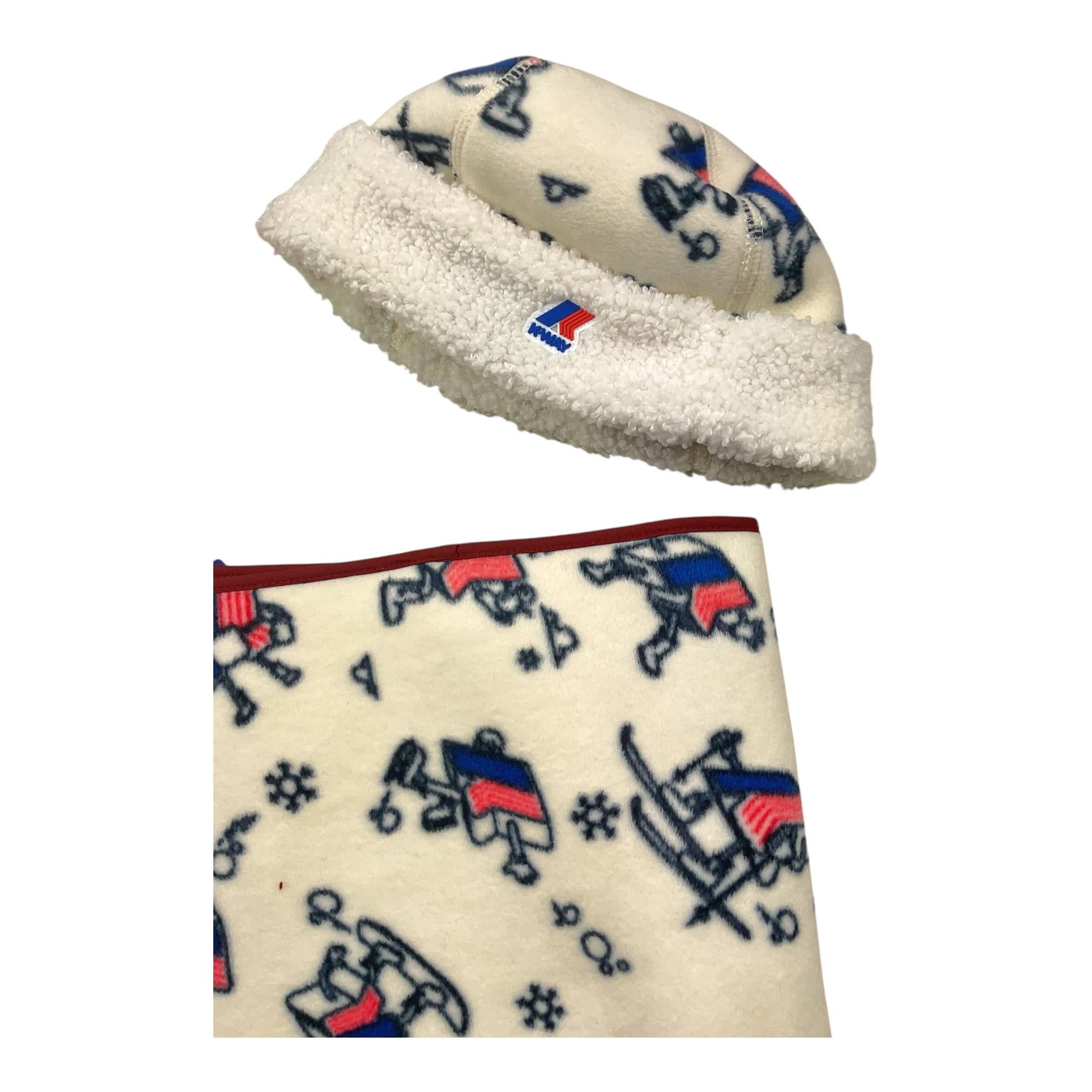 K-WAY set 4pz 2xbabbucce-cappello-coperta tinta unita con stampa Panna per Neonato K3123RWW PANNA K-WAY 