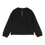 JOHN RICHMOND felpa chiusa girocollo tinta unita con brillantini Nero per Bambina RBA24042FE NERO JOHN RICHMOND 