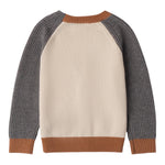 MINI BANDA cardigan tinta unita con maniche in contrasto Panna per Bambino 0A108 PANNA MINI BANDA 