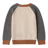 MINI BANDA cardigan tinta unita con maniche in contrasto Panna per Bambino 0A108 PANNA MINI BANDA 