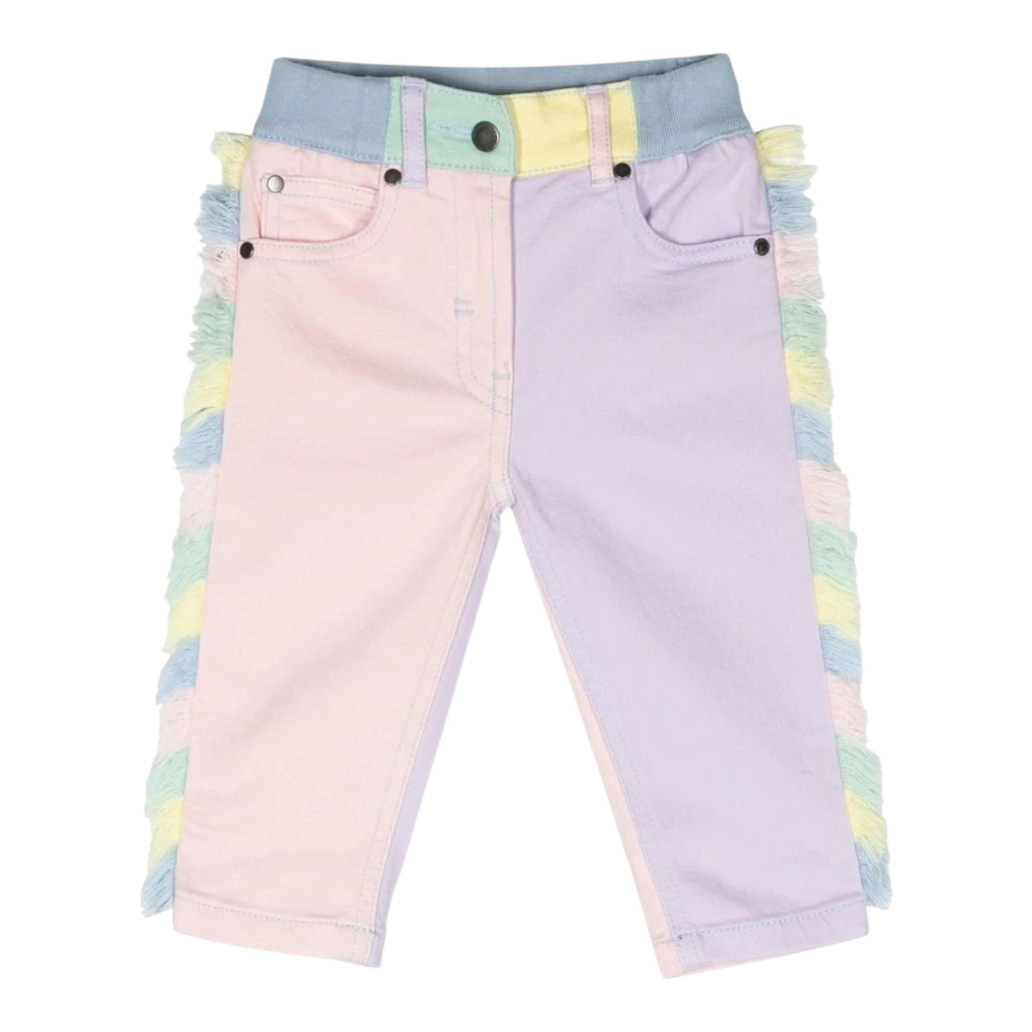 STELLA McCARTNEY jeans multicolor con frange Multicolor per Neonata TT6050 MULTICOLOR STELLA McCARTNEY 
