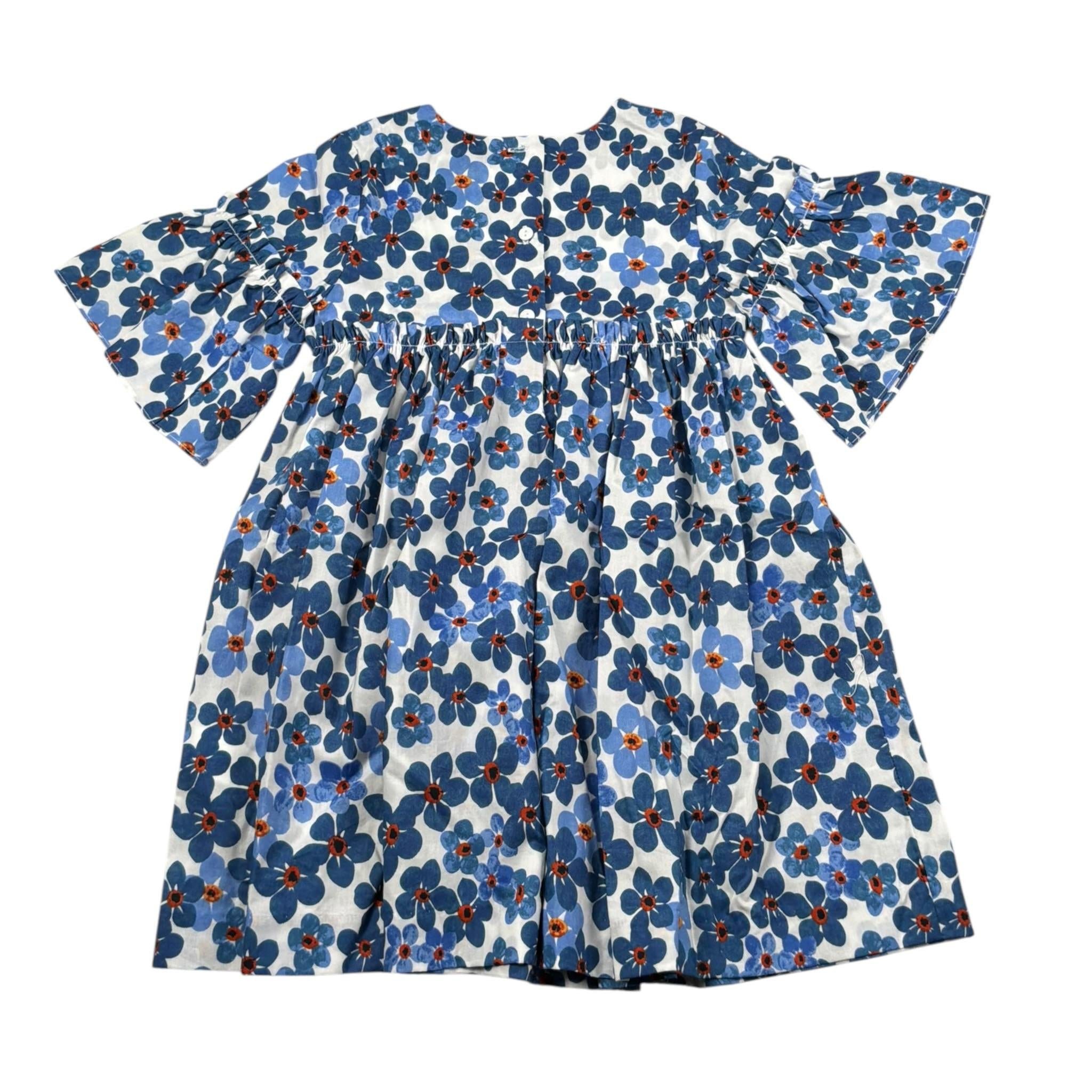 Malvi & Co Abito Mezza Manica Tinta Unita Fantasia Floreale per Bambina S25M018VEPF BIANCO MALVI & CO 