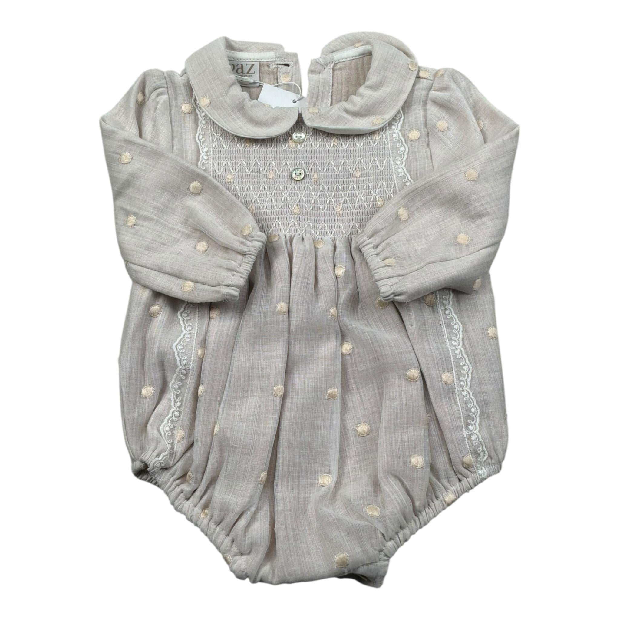 Paz Rodriguez Pagliaccetto Manica Lunga Tinta Unita per Neonata 00515092 BIEGE PAZ RODRIGUEZ 