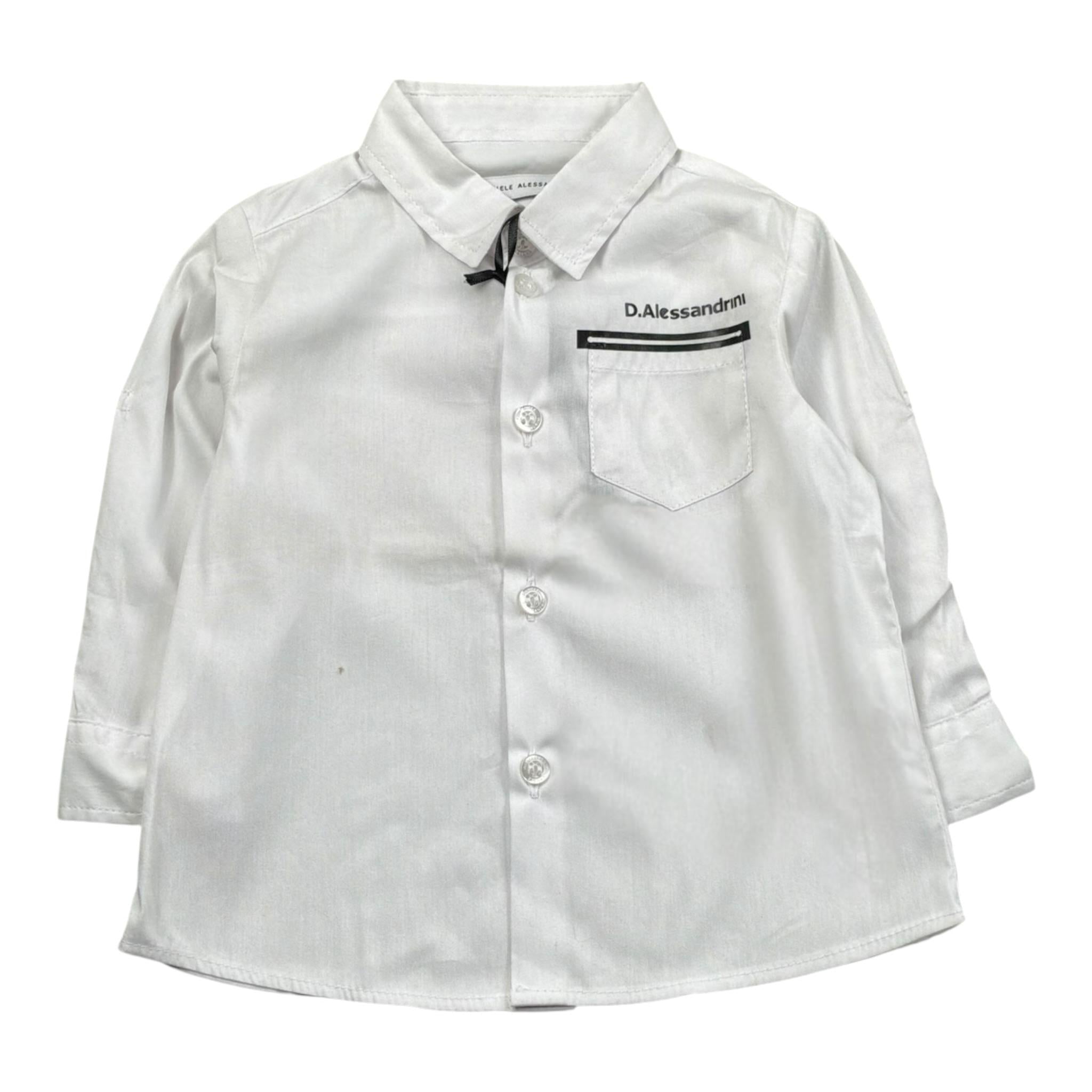 Daniele Alessandrini Camicia Tinta Unita con Logo per Neonato 1295C0778N BIANCO DANIELE ALESSANDRINI 