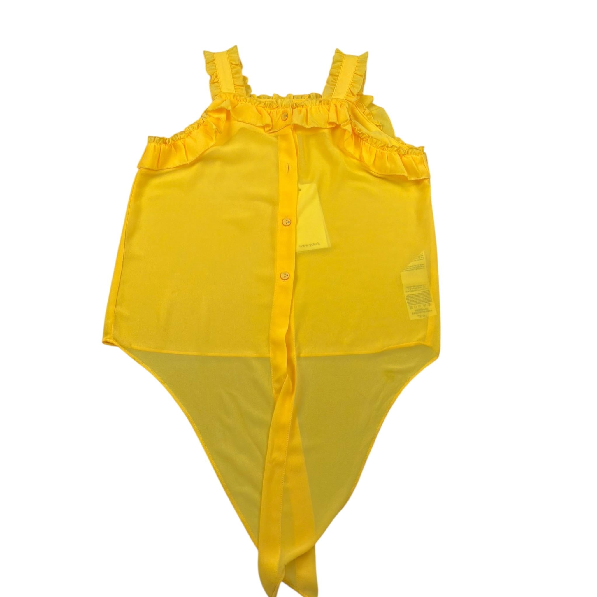 Y-Clu Camicia Tinta Unita con Rouches per Bambina 17140 GIALLO Y-CLU 