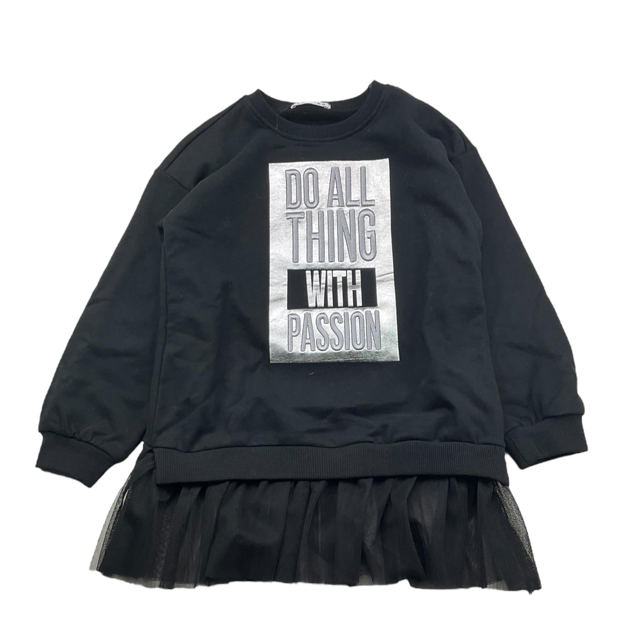 TO be too felpa tinta unita girocollo con stampa Nero per Bambina TFBF24A615 NERO TO be too 