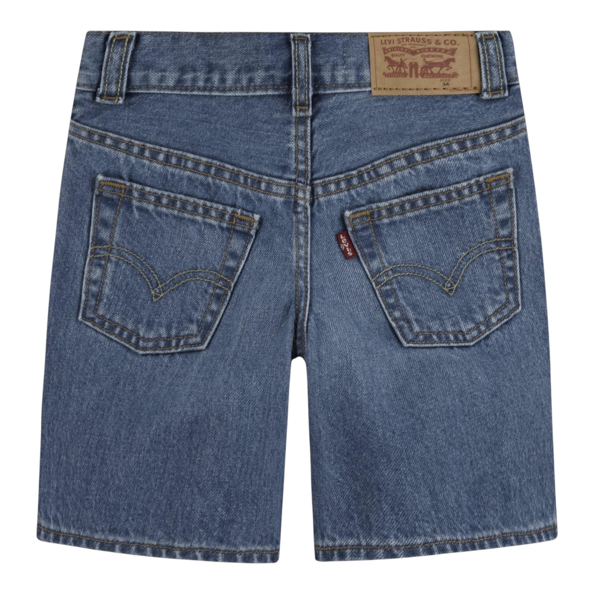 Levi'S Bermuda In Denim Tinta Unita con Girovita Regolabile per Bambino 9EK844 AZZURRO LEVI'S 