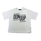 Dondup T-Shirt Girocollo Tinta Unita con Stampa per Bambina DMTS042 BIANCO DONDUP 