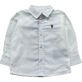 Trussardi Camicia Manica Lunga Tinta Unita con Logo per Neonato TIP26145CA BIANCO TRUSSARDI 