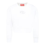 Diesel Felpa Chiusa Girocollo Tinta Unita con Logo per Bambina J01826XX PANNA DIESEL 