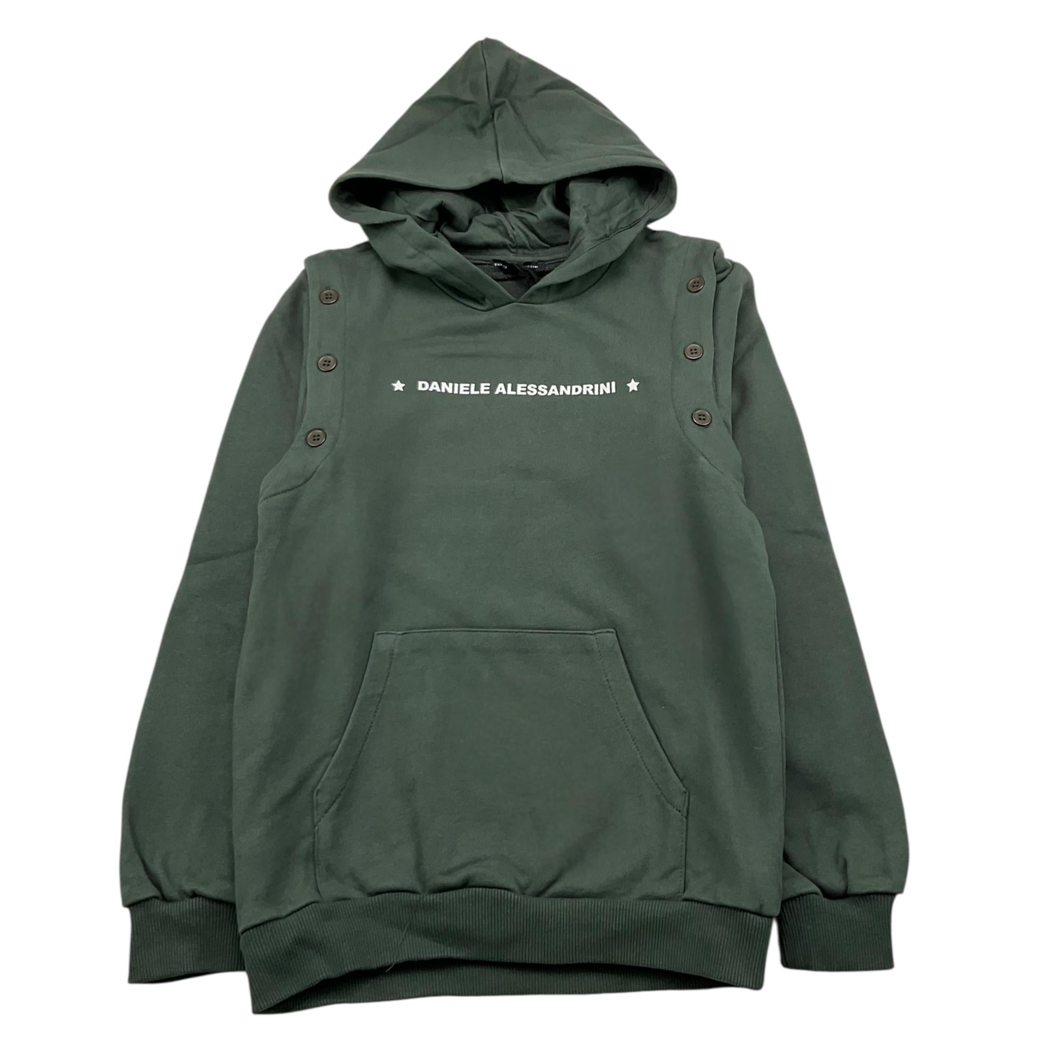 DANIELE ALESSANDRINI felpa tinta unita con cappuccio e stampa Verde per Bambino 1231F00034XXX VERDE DANIELE ALESSANDRINI 