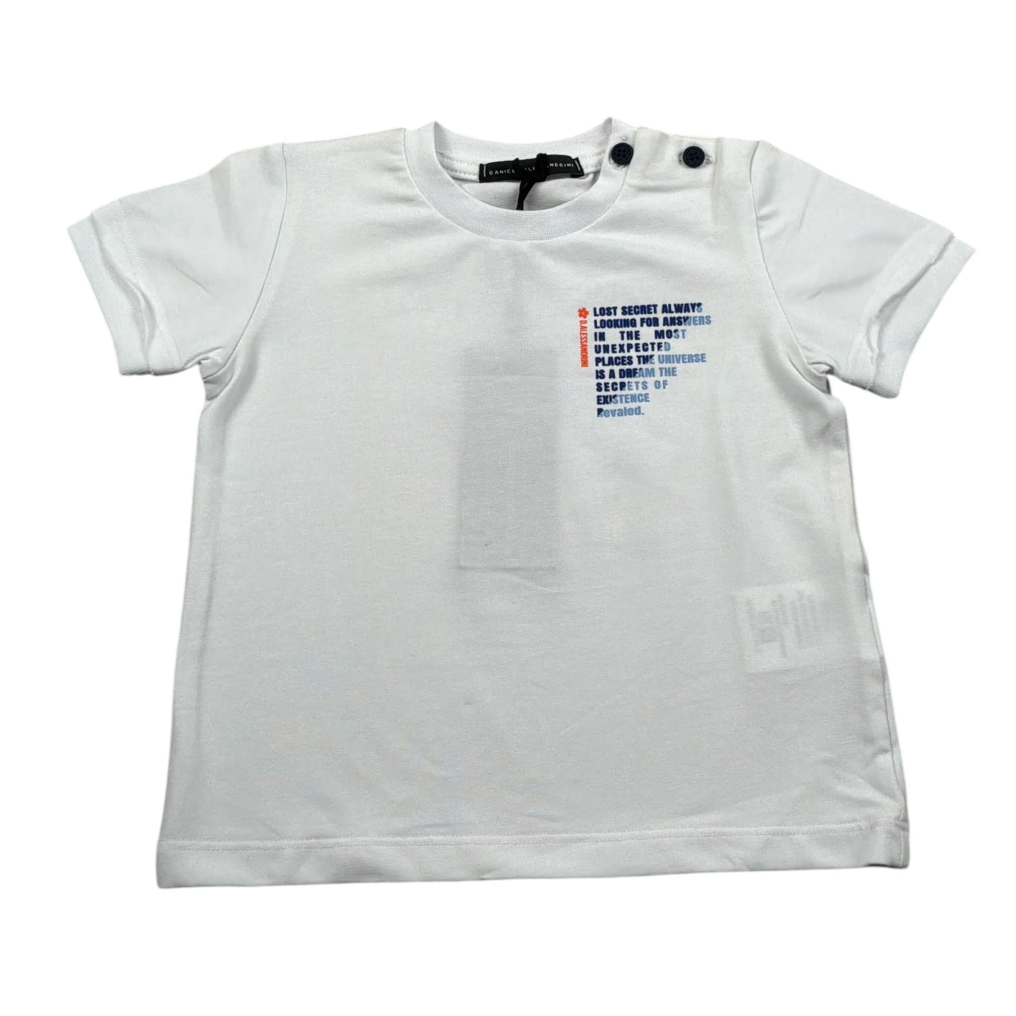 Daniele Alessandrini T-Shirt Girocollo tinta unita con Stampa Bianco per Neonato 1296M0816 BIANCO DANIELE ALESSANDRINI 